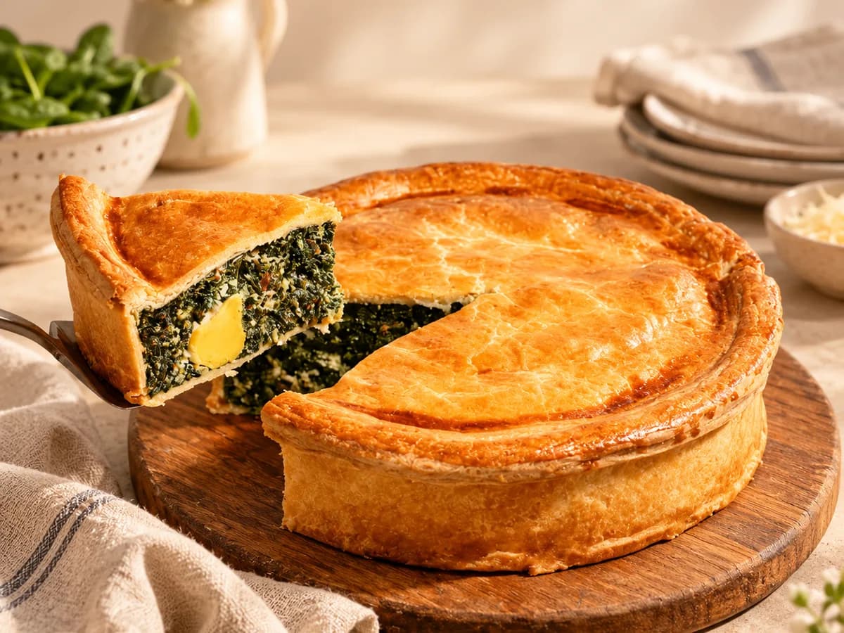 Pastel de acelga redondo